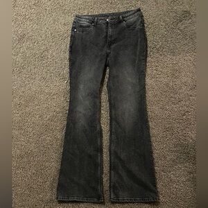 12 - washed flared jeans.